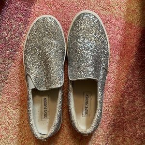 Steve Madden Shimmer Platform Sneakers Size 8